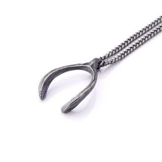 silver wishbone necklace by james newman jewellery