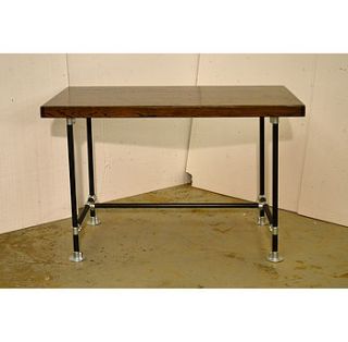 cargo train desk with steel pipework base by wicked boxcar