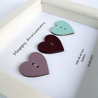 button heart gift frame by spotty n stripy