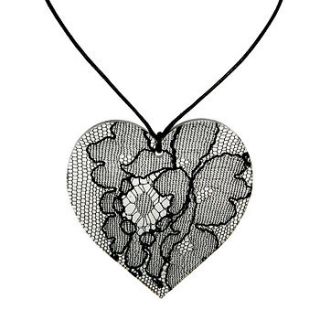 lace heart cord pendant by float jewellery