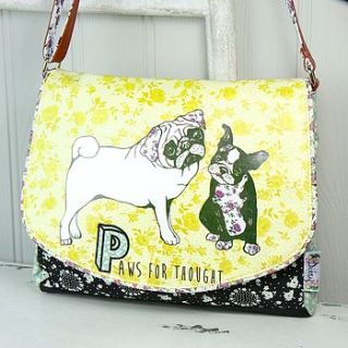ditsy pug satchel by lisa angel homeware and gifts