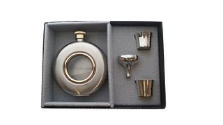 engraved round hip flask limited edition by david louis design