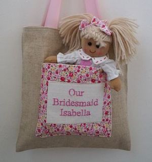 bridesmaid bag and rag doll set by tuppenny house designs