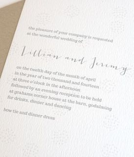 make a wish personalised wedding invitation by lola's paperie