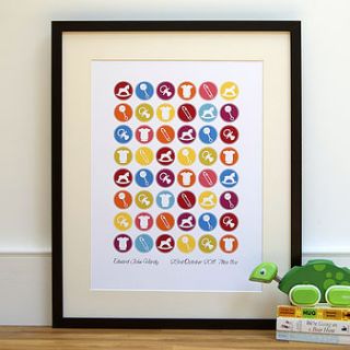 personalised newborn baby dots print by little ink