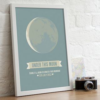 'under this moon' personalised print by the drifting bear co.