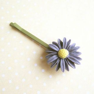 purple daisy hair clip by ilovehearts