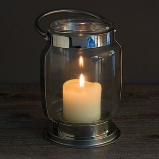 traditional glass hurricane candle lantern by the flower studio