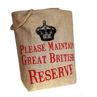'great british reserve' jute shopping bags by sleepyheads
