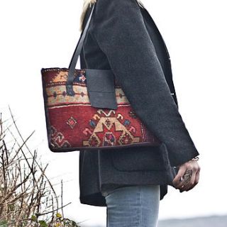 handmade large vintage carpet jacqueline bag by lion house handbags
