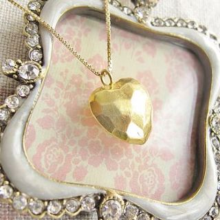 gold vermeil heart faceted pendant by sophie cunliffe