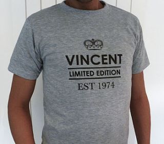 personalised men's limited edition t shirt by tilliemint loves