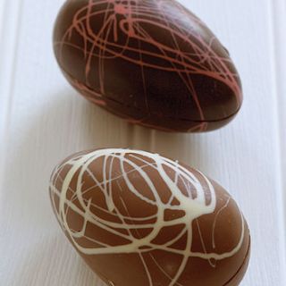 swirly chocolate easter egg by madame oiseau fine chocolates