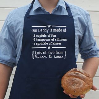 personalised daddys are made of apron by sparks clothing