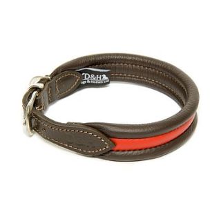 striped ribbed leather collar by dogs & horses