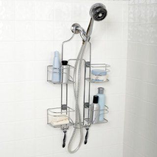 Zenith Products E7546STBB Premium Expandable Shower Caddy for Hand Held Shower or Tall Bottles, Stainless Steel  