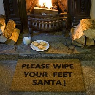 'please wipe your feet santa' door mat by adra