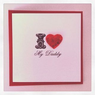 'i heart' personalised father's day card by made with love designs ltd