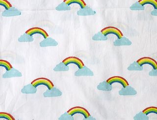 reversible boy's rainbow single duvet by lulu and nat