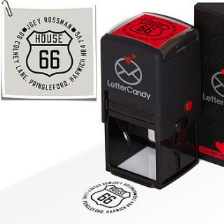 personalised route 66 stamp by letter candy