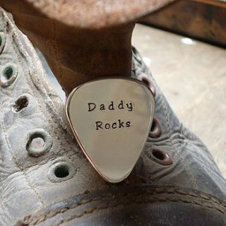 'daddy rocks' plectrum and key ring by bobby rocks
