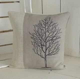 ' natural linen tree ' cushion by rustic country crafts