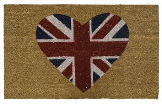 union jack heart doormat by the contemporary home