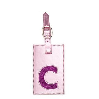 leather initial luggage tag by the letteroom