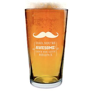 personalised etched pint glass by the letteroom