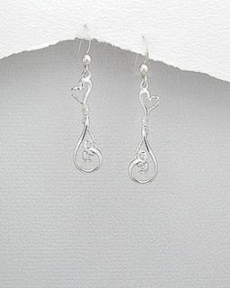 sterling silver twisted heart earrings by lovethelinks
