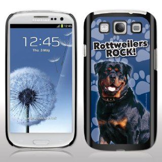 Samsung Galaxy S3 Case   Dog Breed Themed   Rottweilers Rock   Black Protective Hard Case Cell Phones & Accessories