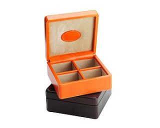 personalised leather cufflink box by noble macmillan