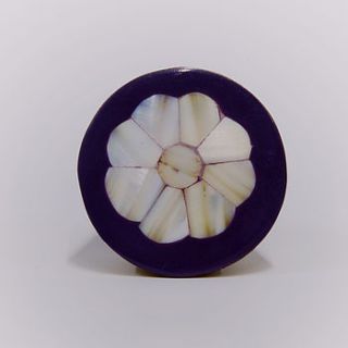 bone inlay flower knob by trinca ferro