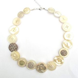 vintage style 'cream' button necklace by midas