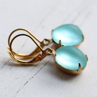 turquoise frosted glow earrings by silk purse, sow's ear