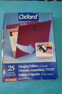 Esselte Oxford 92541 Purple Hanging Folders Letter Size Info Pocket  Colored File Folders 