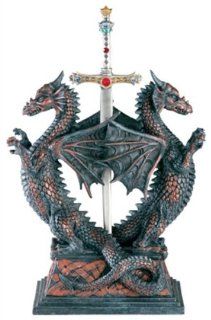 Dbl Dragon Letter Opener   Collectible Figurine Office Decoration   Dungeons And Dragons