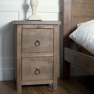 chunky wood two drawer bedside by the orchard furniture