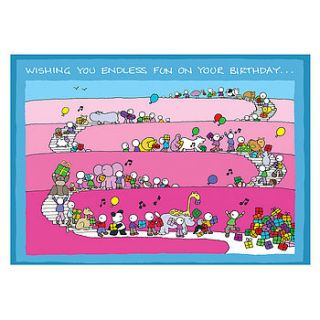 endless fun birthday card by cat rabbit graphics