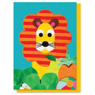 louis the lion printed appliqué card by olive&moss