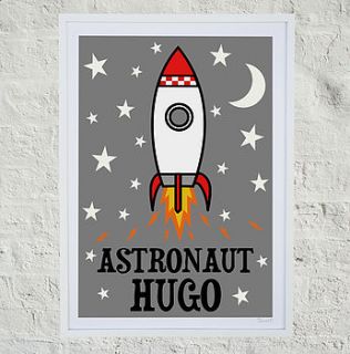 personalised rocket print by spdesign