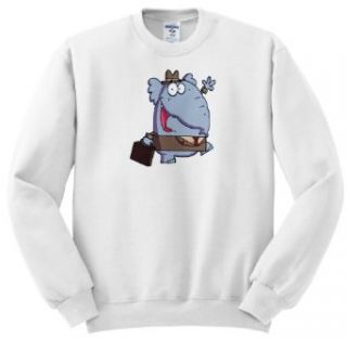 Dooni Designs More Random Cartoon Designs   Funny Elephant With Briefcase Cartoon   Sweatshirts Clothing
