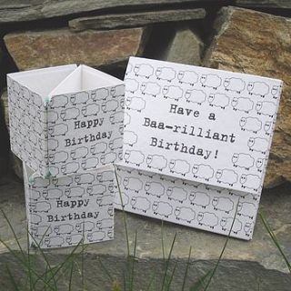 sheep popping box birthday card by paperbuzz cards