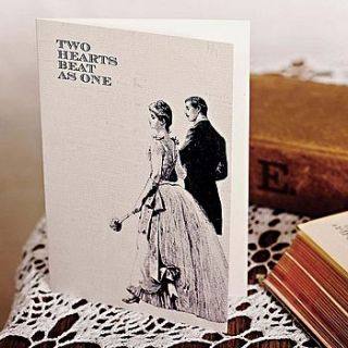 'two hearts beat as one' card by the spotted sparrow