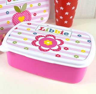 girl's personalised lunch box various designs by tillie mint
