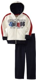 Kids Headquarters Boys 2 7 Hooded Jacket With Pant, Cream/Blue, 5 Clothing