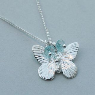 butterfly necklace in sterling silver by claudette worters