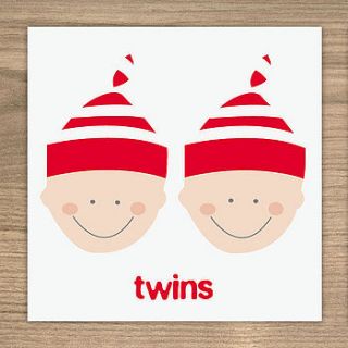 new baby card   baby twins by showler and showler