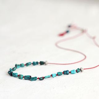 hand knotted chrysocolla gemstone necklace by artique boutique