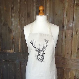 ' stag ' 100% irish linen apron by rustic country crafts